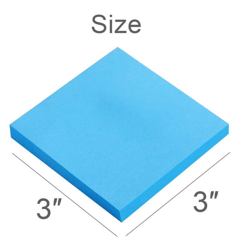 Vanpad Sticky Notes 3x3 Inches,Bright Blue Self-Stick Pads, Easy to Post for Home, Office, Notebook, 8 Pads/Pack - Image 2